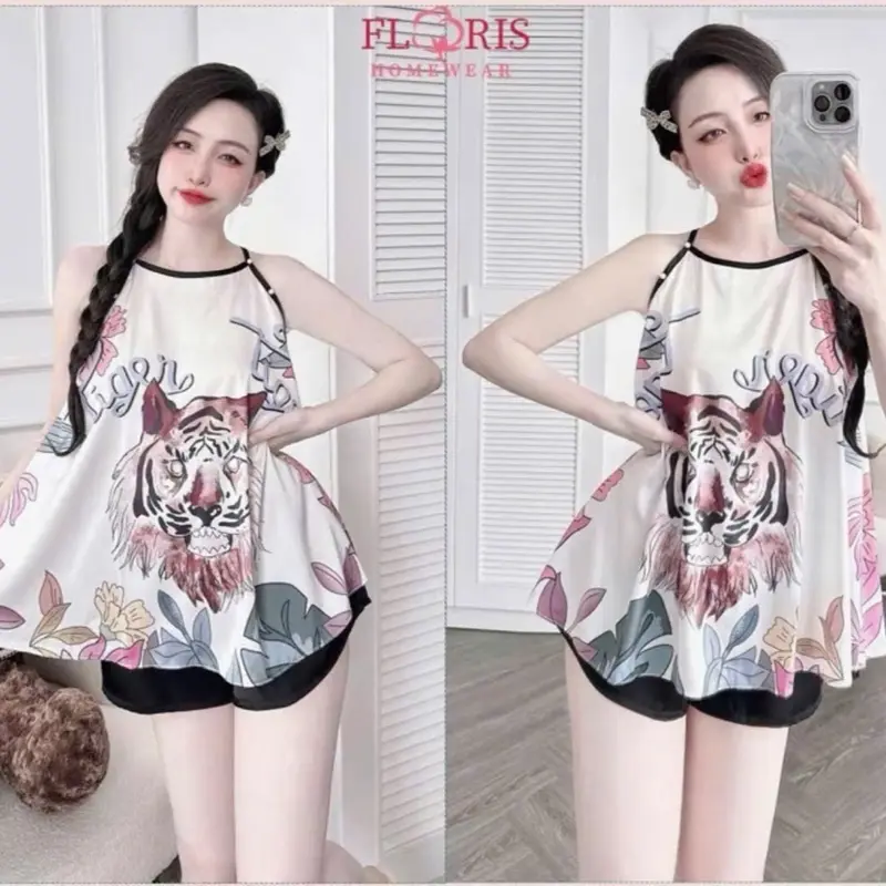 [40-85kg]Séc đồ bộ yếm chất vải lụa phi lụa l1 dành cho nữ trong dịp hè ! | BigBuy360 - bigbuy360.vn