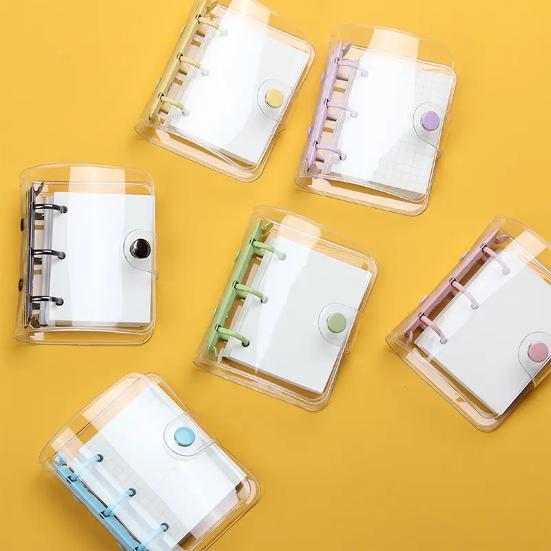 Creative, Cute, Transparent, 3-Ring Mini Loose Leaf Notebook, Student Portable Notebook, Loose Leaf Folder, School Supplies