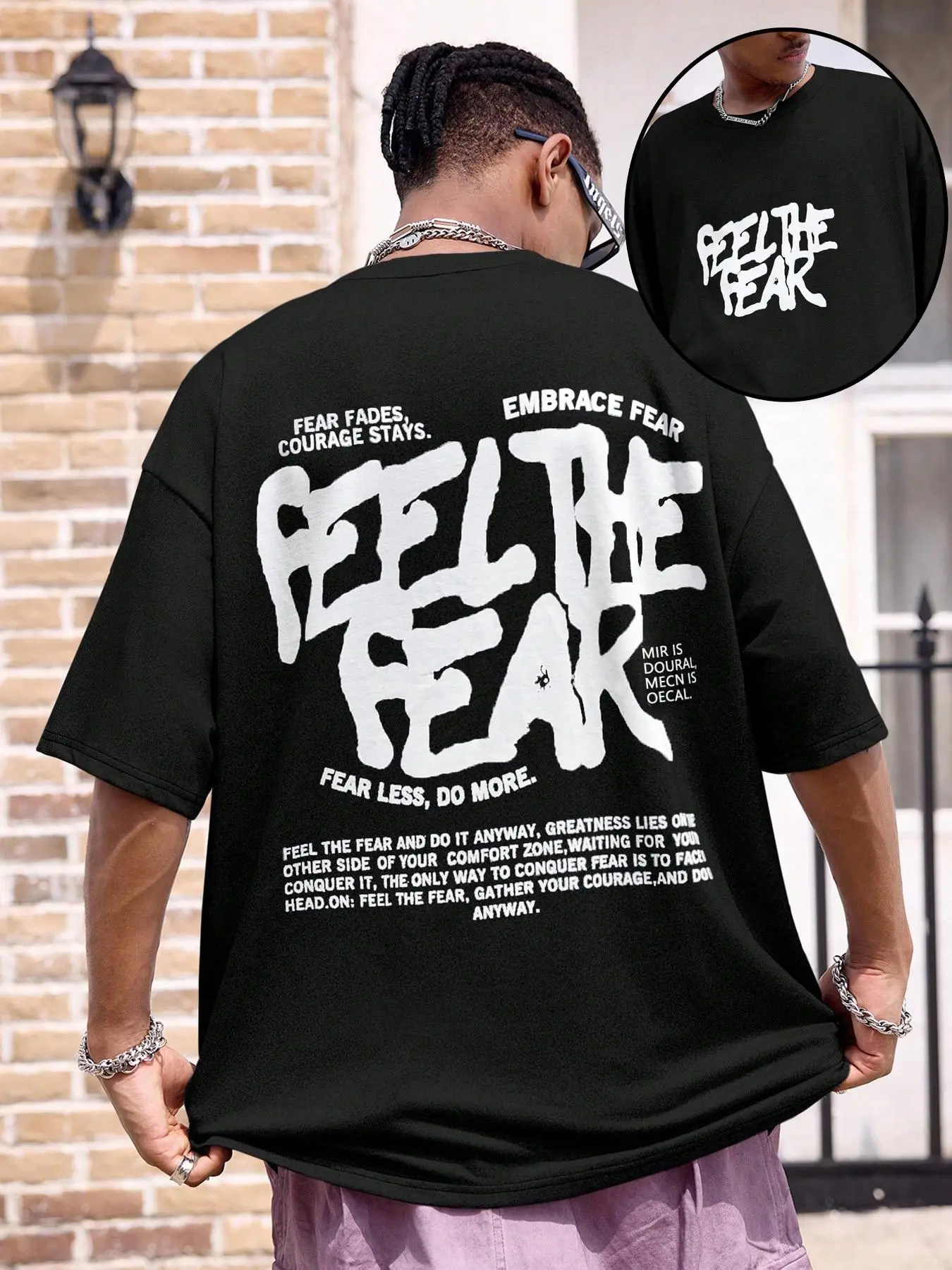 【Plus Size】 Letter Print Round Neck Tee, Regular Fit Casual Fashion Half Sleeve T-shirt for Summer, Men's Plus Size Clothes for Daily Wear
