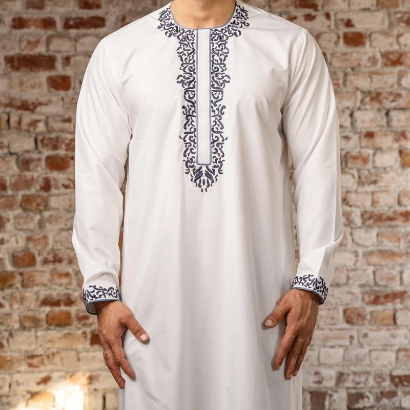 Product Introduction of [Duke]24 New Cross-Border Foreign Trade Muslim Long Sleeve Embroidered Ethnic Style Arabic Robe-1 6