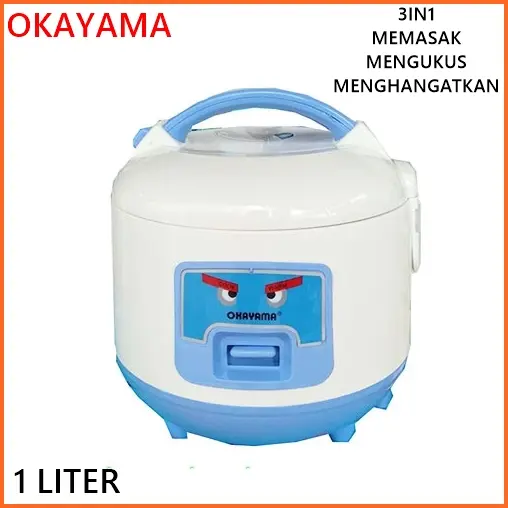 Rice Cooker 1L Alat Penanak Nasi Penghangat Mini Murah Awet Desain Mudah Dibersihkan sendok magicom 2