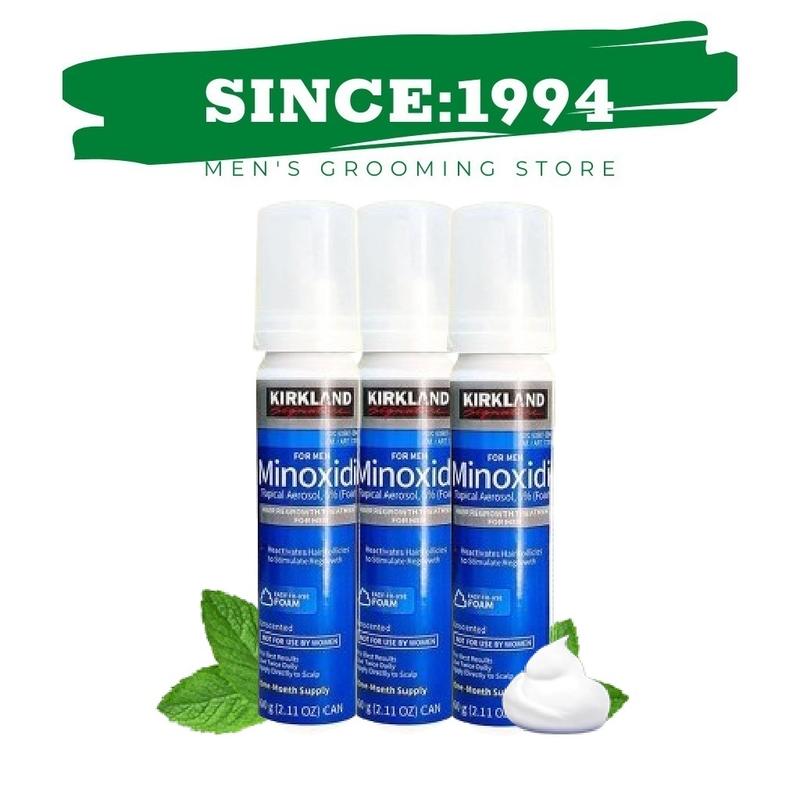  Bọt thoa ngoài Mọc tóc mọc Râu Minoxidil 5% Foam Kirkland USA FDA Approved 