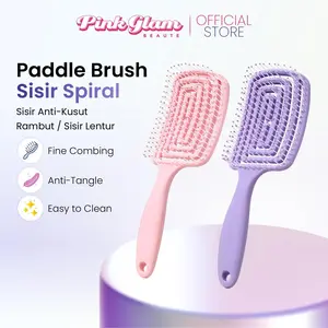 Sisir Rambut Anti Kusut Serbaguna Sisir Rambut Untuk Ngembang Sisir Spiral Brush Lentur