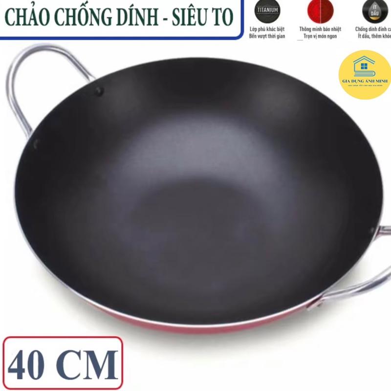 [CHẢO TO : 40CM, 42CM, 44CM] chảo chống dính sâu lòng 2 quai size to, chảo chống dính chiên xào cho mọi nhà/ nhà hàng / công ty