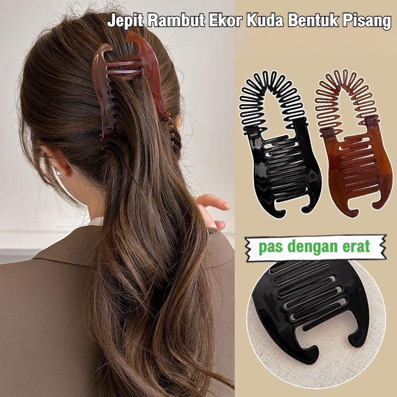 Jepit Rambut Pisang Ukuran Besar untuk Rambut Tebal dan Ponytail Wanita ...