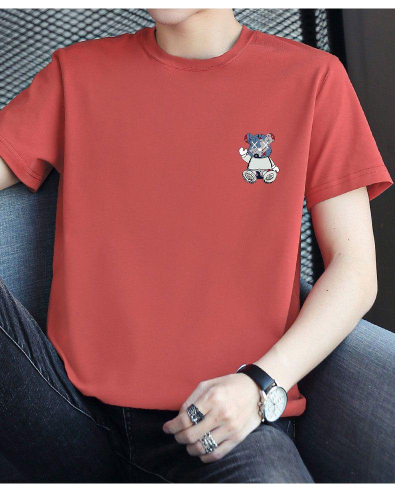 Product Introduction of Heavyweight White T-Shirt Men's Short Sleeve Bear Crew Neck Loose Fit Half Sleeve Pedal 16