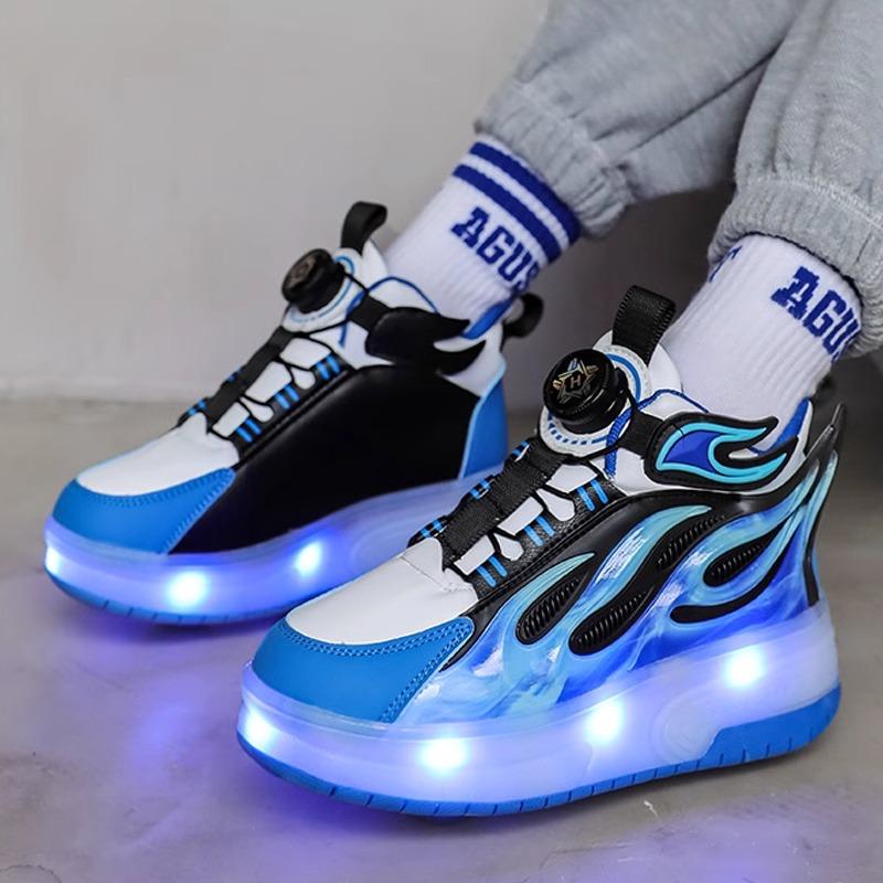 Product Introduction of In Stock Children's Heelys Detachable Skate Shoes Boys and Girls Roller Skates Heelys Boys 2024 New Summer Children's Pulley Sneaker Skates Double Wheel Breathable Walking Shoes Boys 18