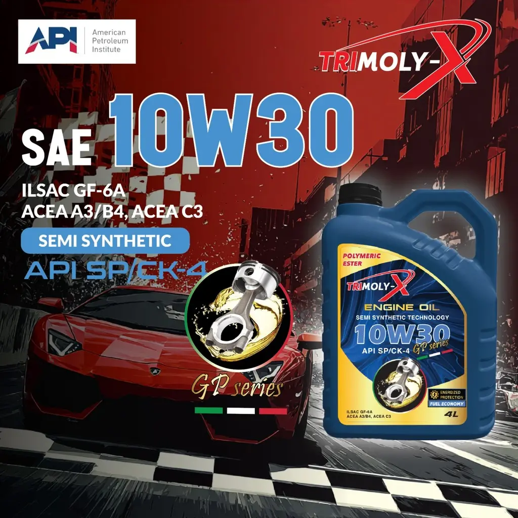 TRIMOLY-X GP SERIES 10W30 ESTER SEMI SYNTHETIC ENGINE OIL SP/CF 4L Car ...