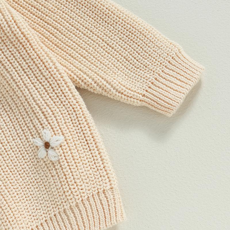 Product Introduction of Baby Girl Sweater, Long Sleeve Crew Neck Flower Winter Warm Knit Pullover Sweater Infant Clothes 49