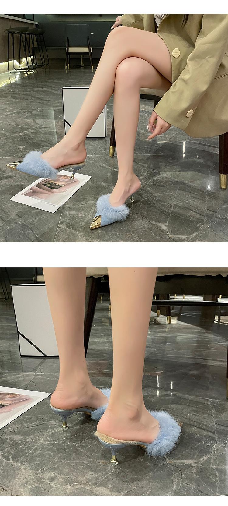 Product Introduction of Dép Lê Có Tóc Baotou, Dành Cho Nữ, Phong Cách Mới 2024, Mũi Nhọn, Mũi Kim Loại, Gót Mỏng, Ngọt Ngào Và Thanh Lịch, Thích Hợp Cho Phong Cách Lười Biếng Và Nửa Trái Tim 31