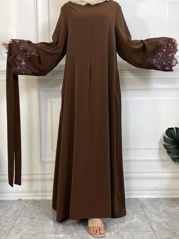 🔥BEST SELLER｜Front Zipper Nursing Abaya Dress✨ 🌺Breathable Nida Fabric｜5 Colors & Sizes｜Lace Cuffs & Adjustable Tie 💫Modest Muslim Fashion｜Perfect for Pregnancy & Breastfeeding #MaternityFashion #NursingDress #ModestOutfit #MuslimahStyle #6659 1