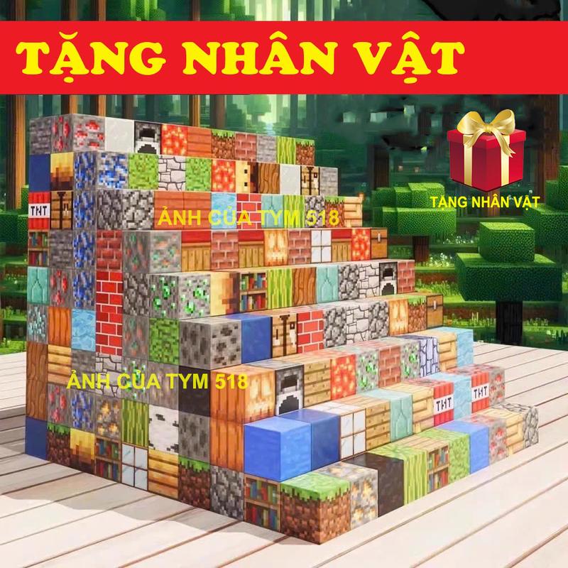 Combo 500 Khối Nam Châm Từ Tính Minecraft 2CM 2.5CM Đa Màu Sắc ( TẶNG NHÂN VẬT ) Đồ Chơi Lắp Ráp Khối Xây Dựng Thông Minh Cho Bé