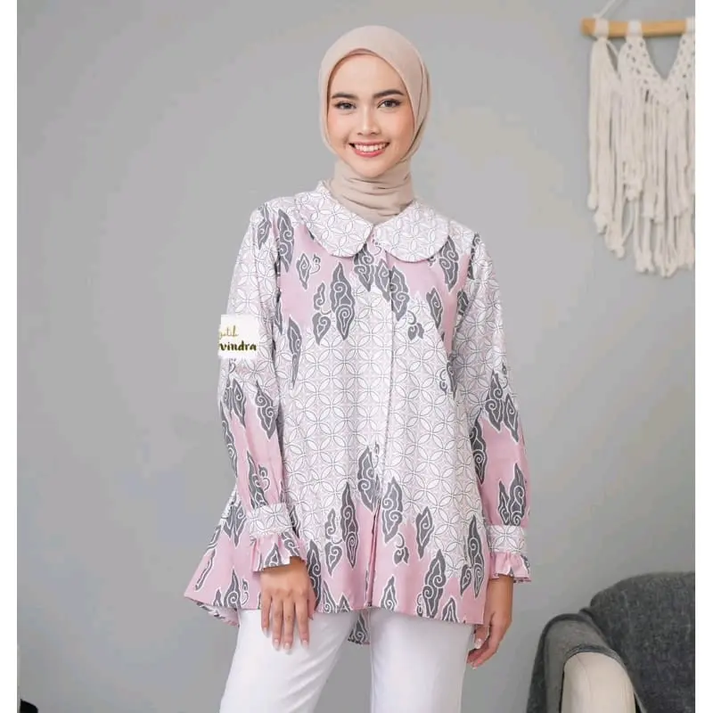 Blouse Maura - Baju Batik Kerja Super Jumbo  XXXL L4 L5 L6 L7 L8 Baju Batik Wanita Kerja Model Bolero