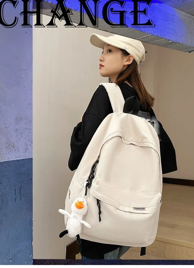 Product Introduction of 2025 Japanese Style Simple Zipper Nylon Backpack Boys 15-Inch Super Large Capacity Travel Bag Schoolbag Men 1