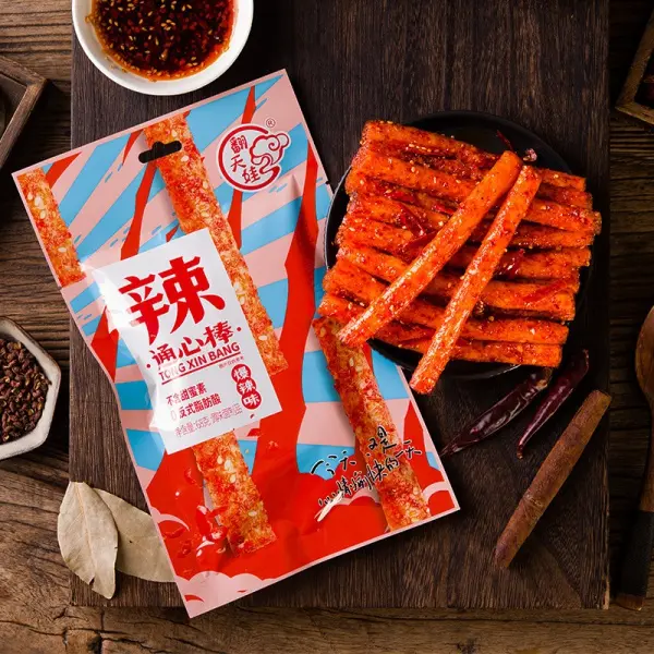 Sweet and spicy Leisure snacks food spicy strips gluten snacks wholesale