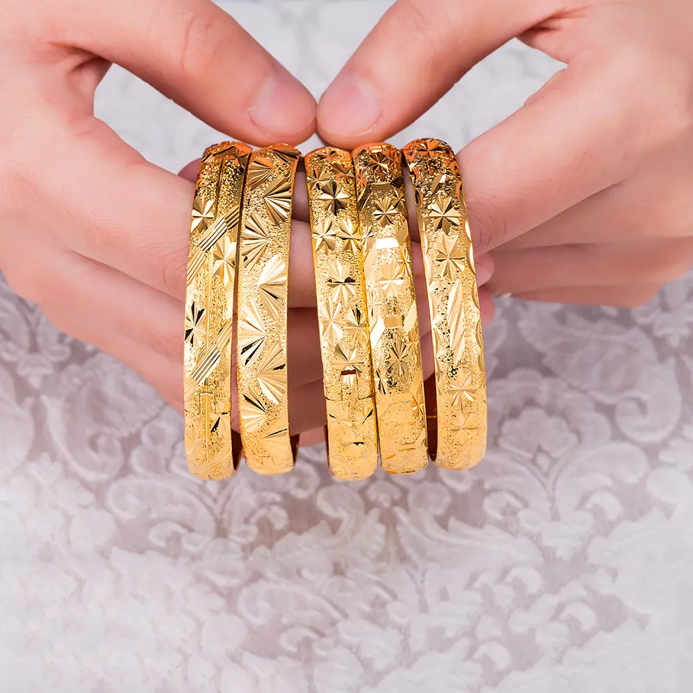 1 Pc Openable Luxury Dubai   Bangles Women's Caved Bracelet Fashion   Gift