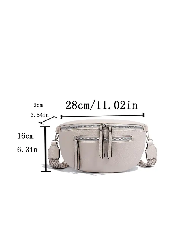 Women's Fashionable Plain Fanny Pack, Casual Versatile Zipper Crossbody Bag for Daily Used, Trendy All-match Sling Bag for Women & Girls, Waist Bag, Pouch 4