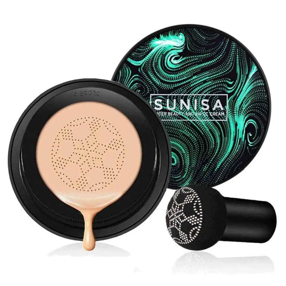 2024 SUNISA Air Cushion Mushroom Head  Concealer Original Waterproof foundation original Natural Brightening Beauty Make-up Mushroom Head Air Cushion BB Cream Long Lasting Foundation Oil Control Moisturizing Liquid Foundation Balm Color Cosmetic B