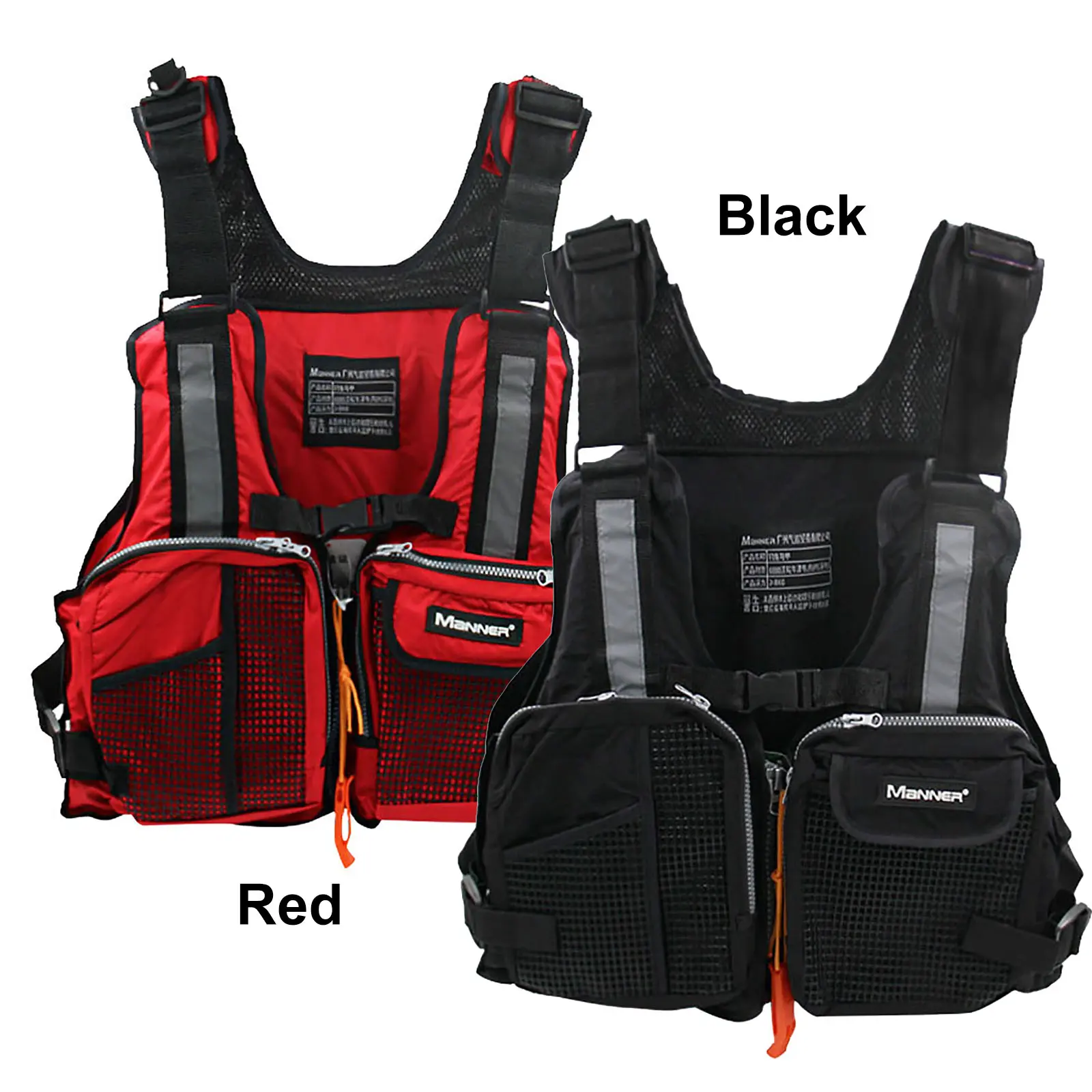 Jacket for Adult Buoyancy Swimming Vest Reflective Stripe Multi-pocket