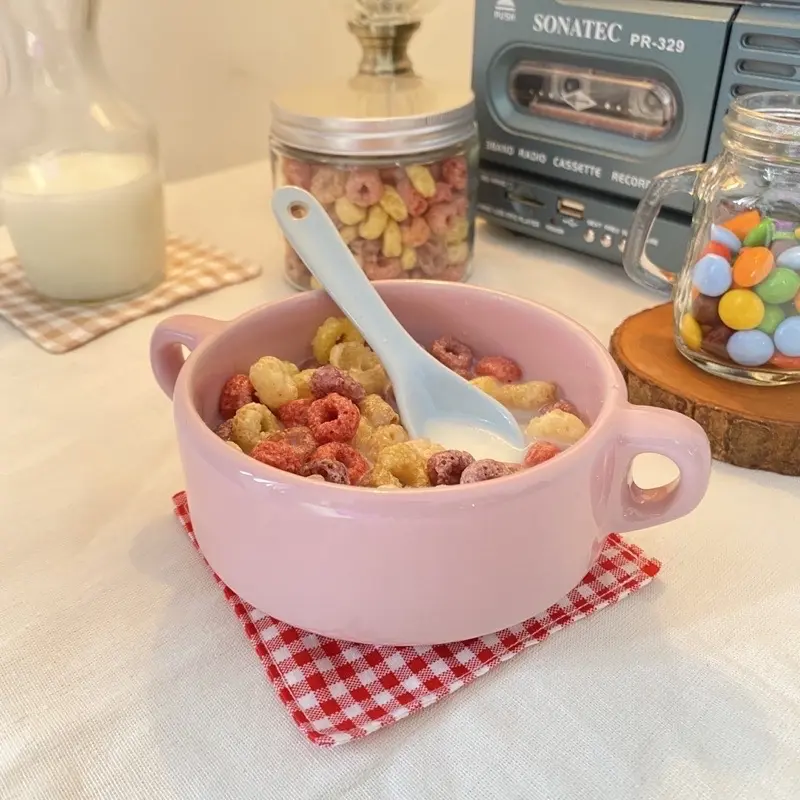 Mangkok  cereal/soup aesthetic dekorasi vintage lucu warna pastel