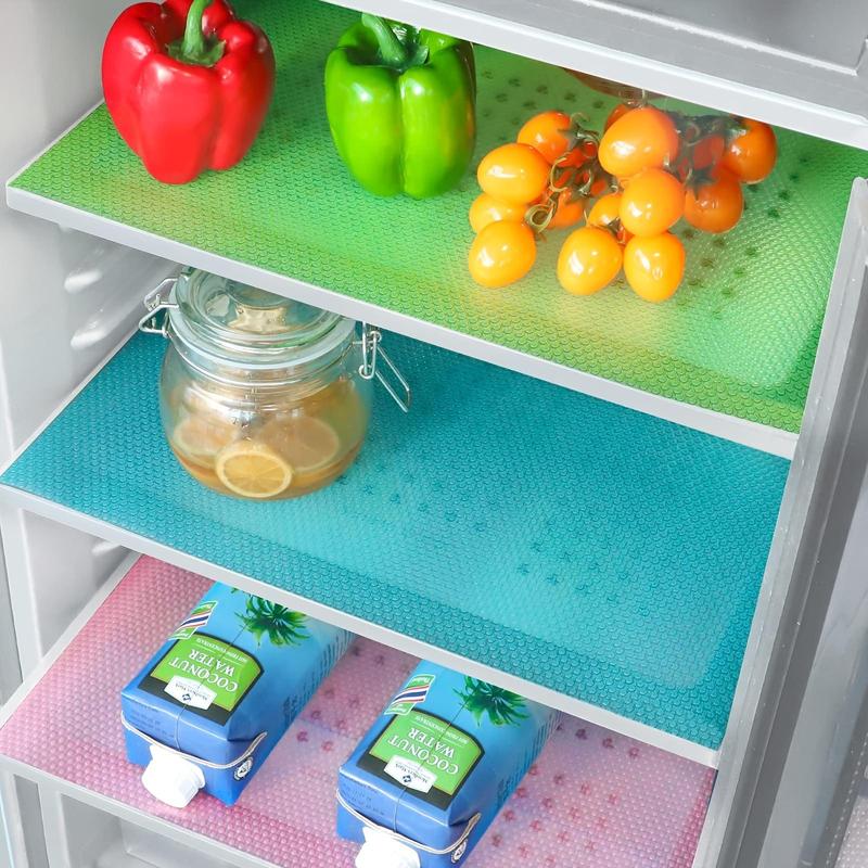 Refrigerator Liner, 4pcs Washable Refrigerator Shelf Liner, Multipurpose Plastic Kitchen Mat, Kitchen Accessories, Refrigerator Accessories 8