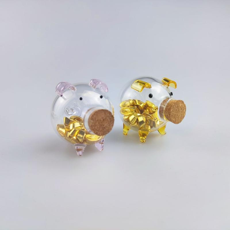 Product Introduction of COD 4cmX5cm Mini Piggy Bank for Beans 1.57inchX1.97inch Glass Box Desktop Accessories Office Decorations Gifts Newest Version 6