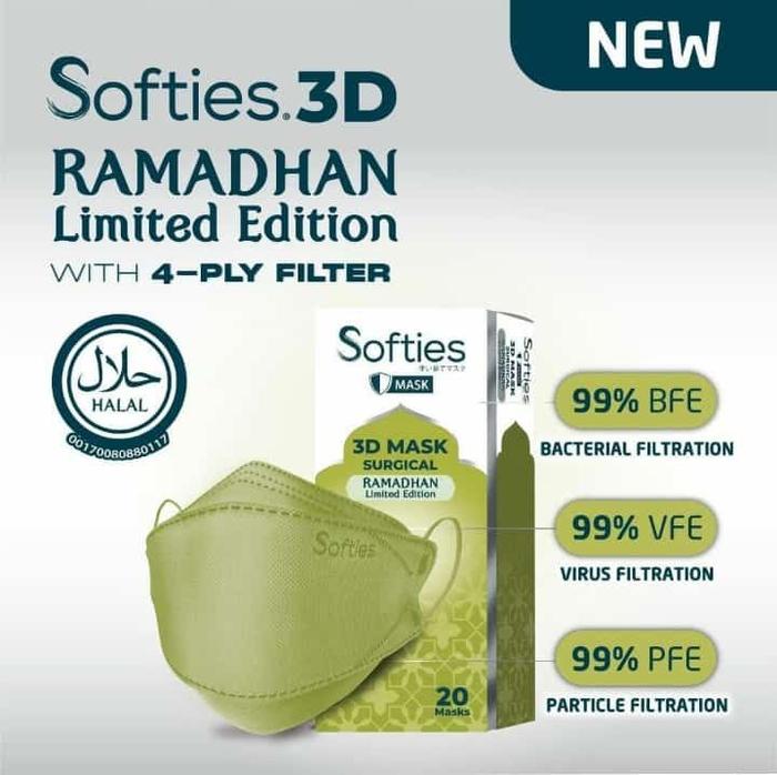 Gambar Softies - Surgical Mask 3D KF94 Green / Ramadhan Special Edition Isi 20pcs dari LOZ INDONESIA Kota Surabaya Tokopedia