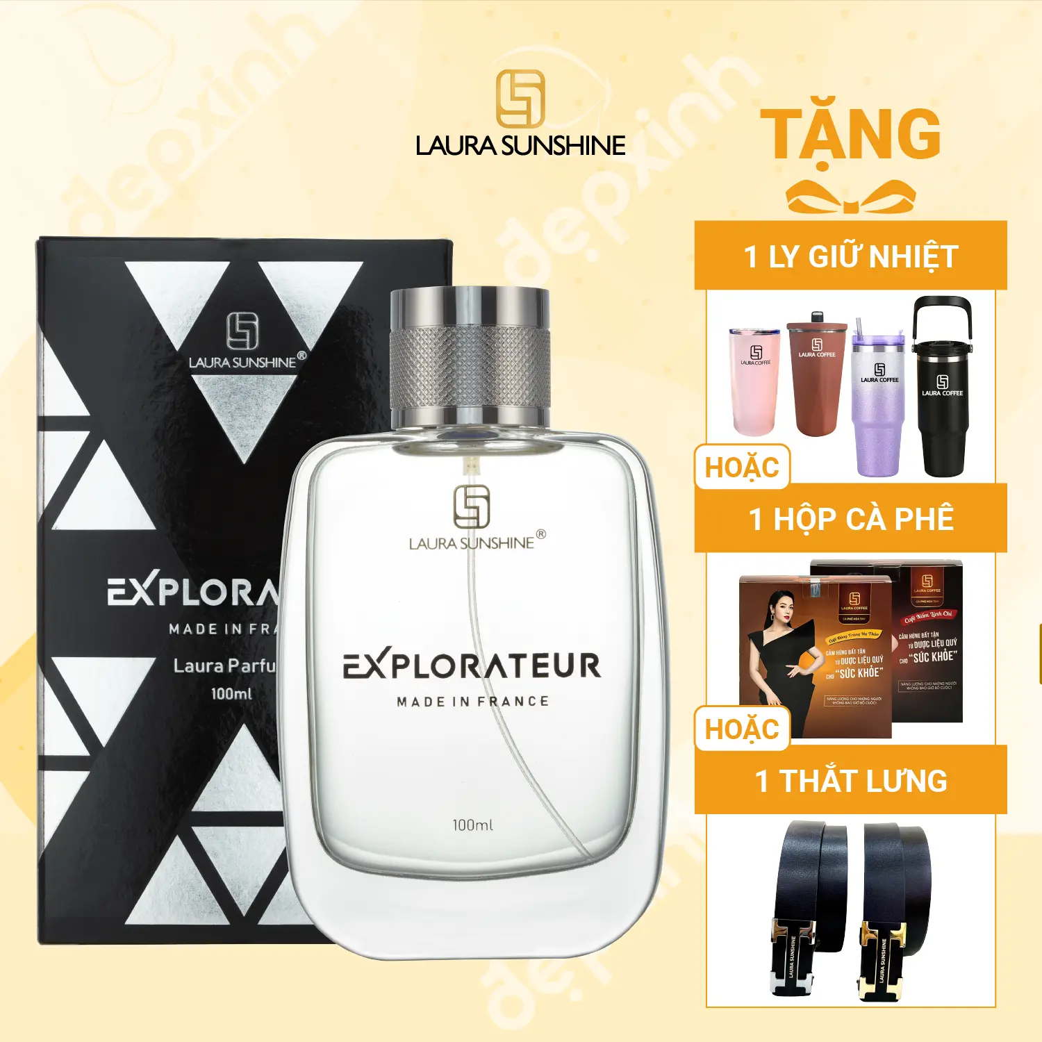 [TẶNG QUÀ] Nước hoa Nam Laura Sunshine #04 Explorateur 100ml - Độc đáo, Trẻ trung, Năng động
