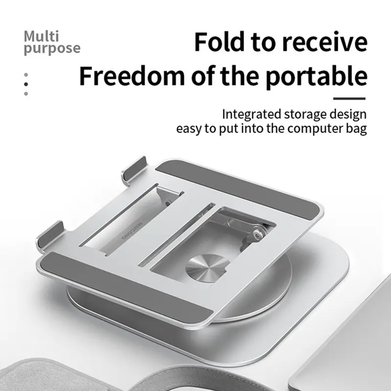 Laptop Stand 360° Rotatable Bisa Dilipat Notebook Tablet Holder Liftable Portable Fold Holder For 10-17.3" Laptop Tablet For ipad MacBook Stand 6