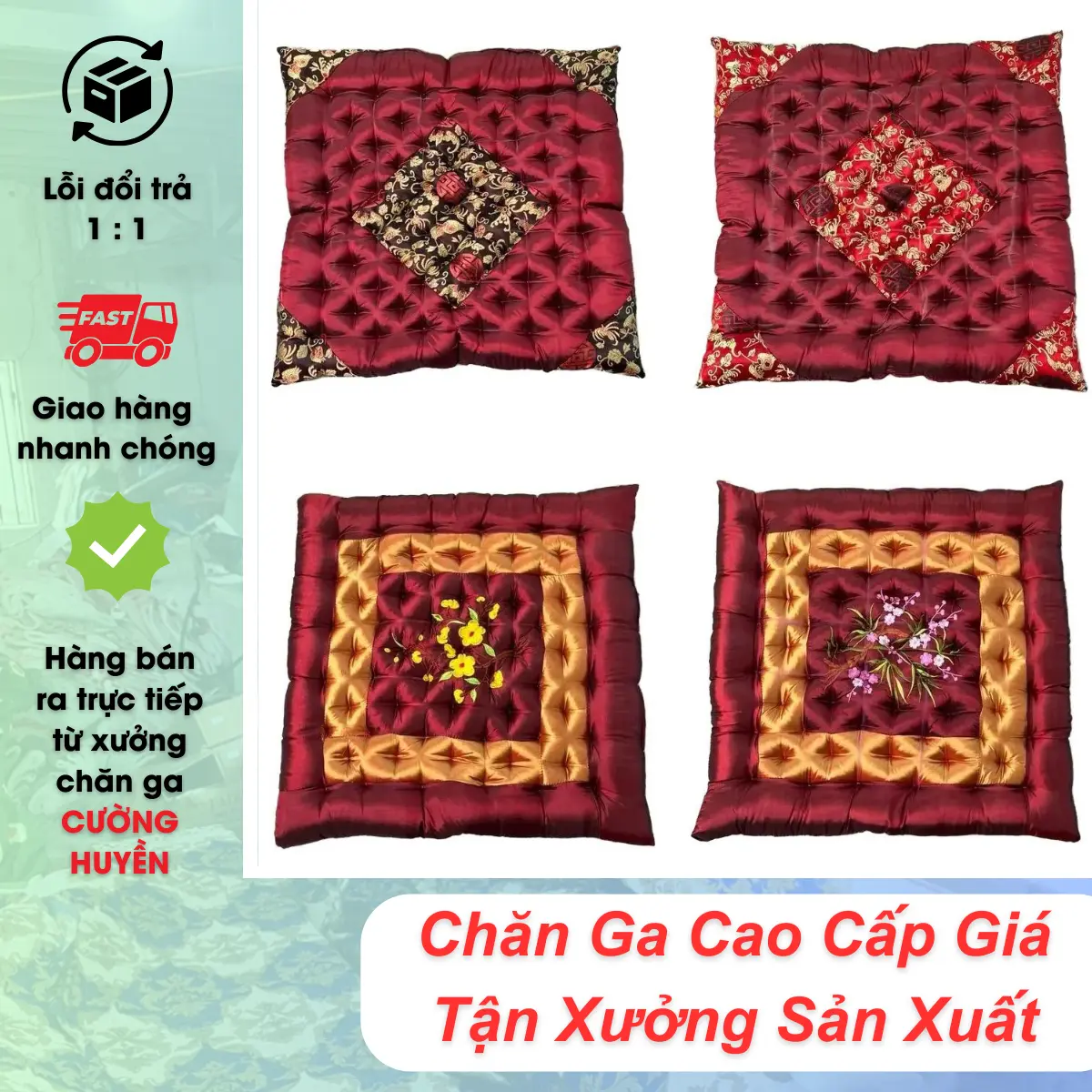 Đệm ngồi bệt, lot ghế văn phòng kích thước 50 x 50 cm