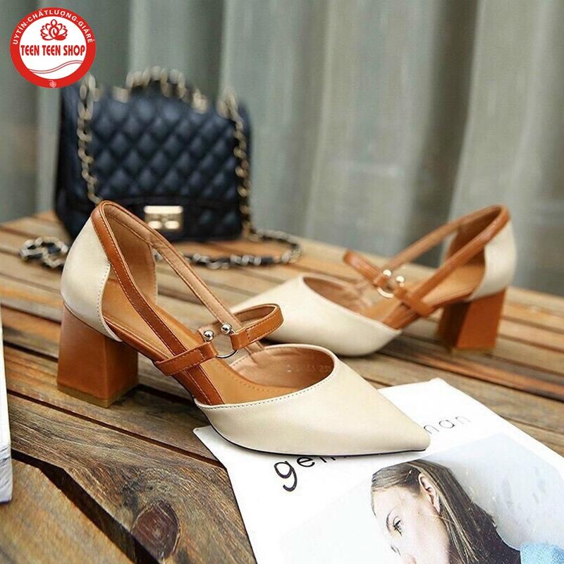 (Form nhỏ 0.5) Giày cao gót nữ 5 cm got vuong TTS 8
