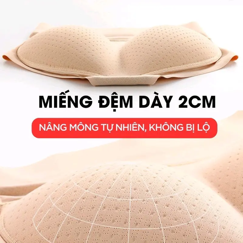 Quần Độn Mông kèm Nịt Bụng Cài Trước Đáy Cotton Mềm Kháng Khuẩn Hàng Đẹp Nữ Kim Tuyến Đen ÁO Voi 4