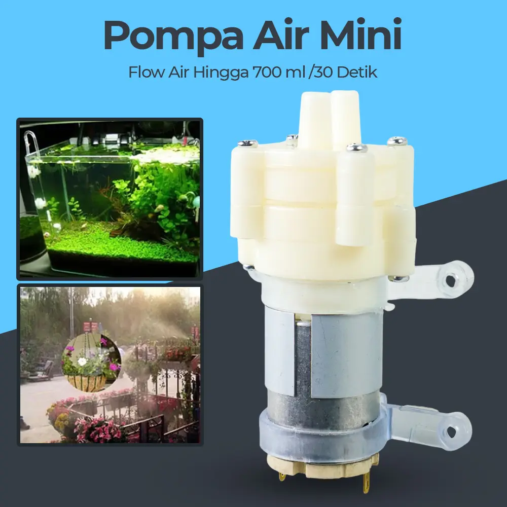 Pompa Air Mini Aquarium Ikan Fish Tank Water Pump 12V - YX-385