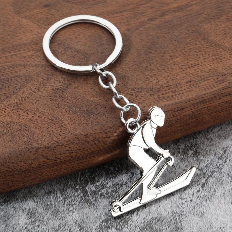 Product Introduction of Skier Keychain Ice Player Key Chain Sled Competitive Competition Gift Keychain Graduation Season Gift 0