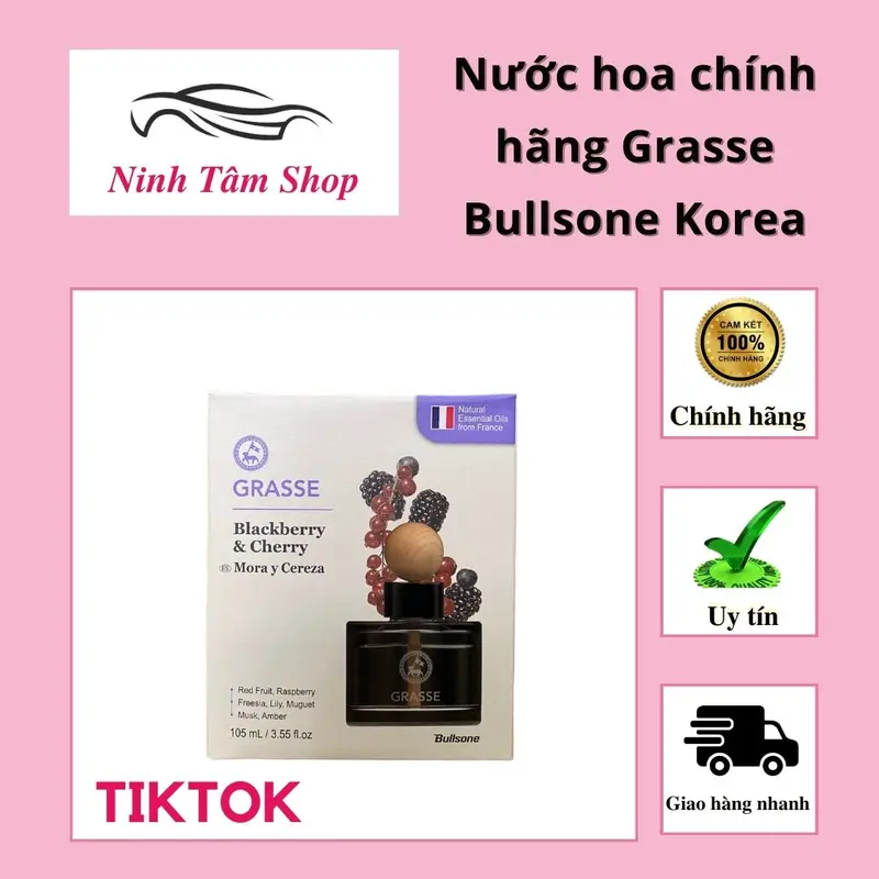 Nước hoa xe hơi chính hãng Grasse Bullsone Korea hương cherry 105ml 0