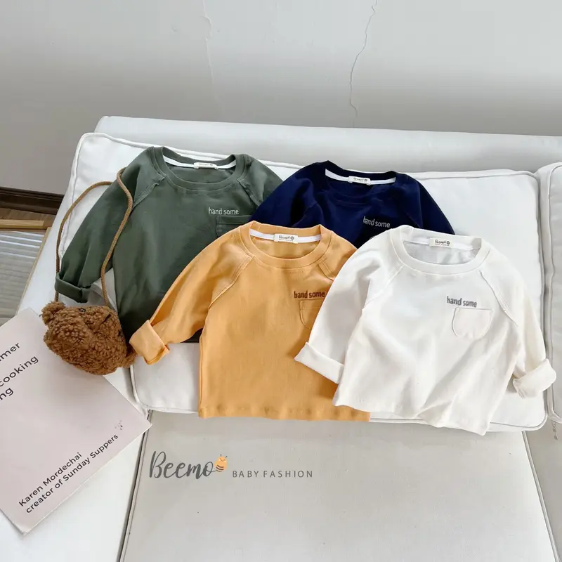 Áo thun cotton bé trai dài tay 1