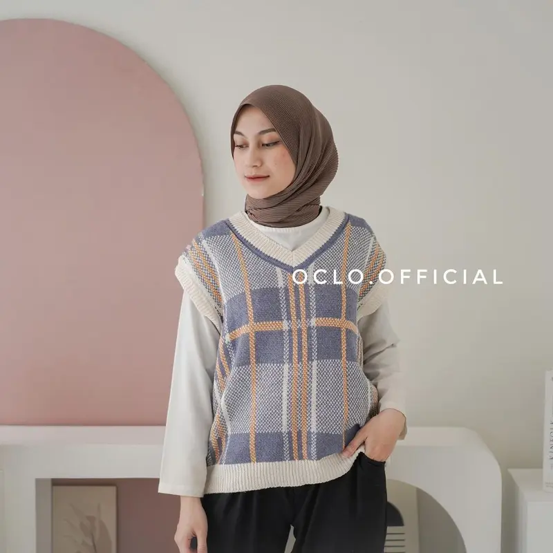 Oclo Saskina Vest | Rompi Vest Rajut Wanita Jumbo XXL 0