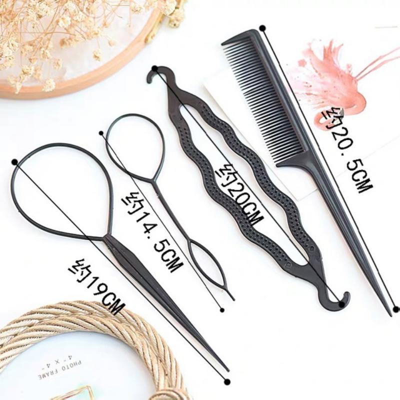Set 4 dụng cụ tạo kiểu tóc Bộ 4 dụng cụ hỗ trợ tạo kiểu tóc nhanh chóng tiện ích 0