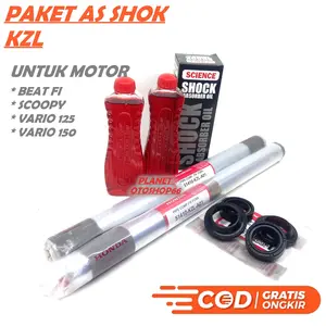 SEPAKET As Shock KZL Depan Beat Fi As Shock Depan Scoopy Fi As Shock Depan Vario 110 Fi Vario 125 Dan 150 Old/New AS SHOCK BREAKER / BREAKER SOK DEPAN / SHOK SEKOK PIPA / PAKETAN / PAKET SEAL SHOCK + SEAL ABU / TUTUP DEBU ATAS + OLI SHOK  KIRI KANAN
