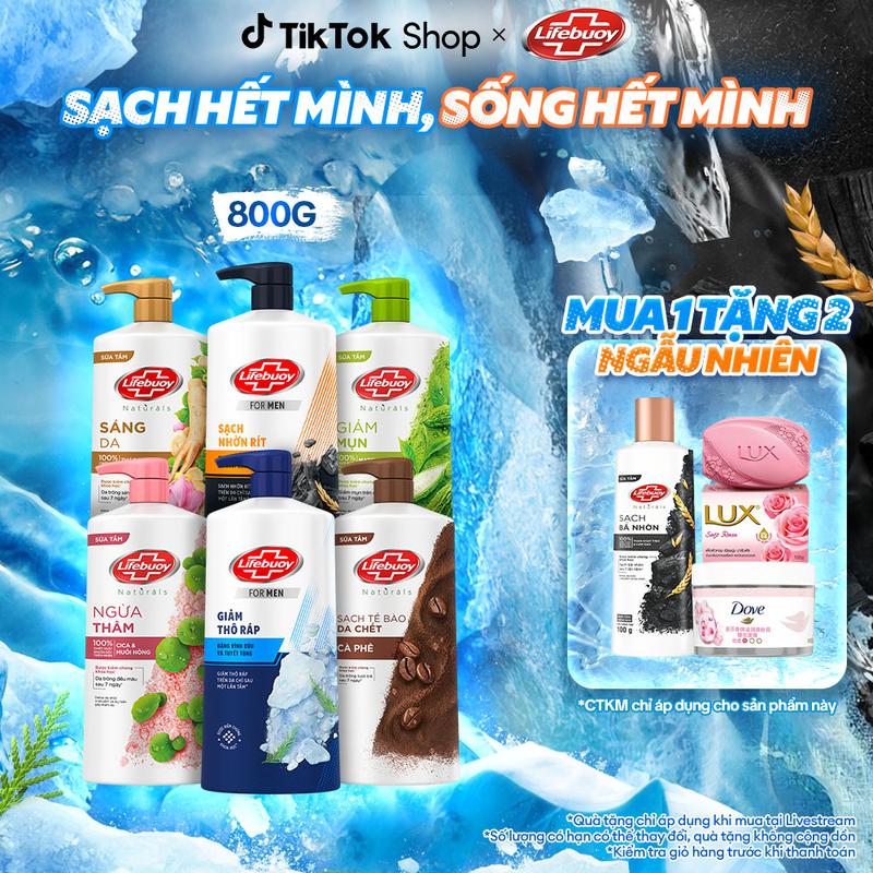 [KOL Live 4] Sữa Tắm Lifebuoy Detox Chiết Xuất Matcha & Khổ Qua Hỗ Trợ Da Khỏi Vi Khuẩn Gây Mụn Chai 800g - Cho Nam & Nữ [4]
