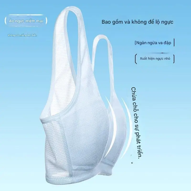 ÁO LÓT BÉ GÁI HAI LỚP CÓ LỖ THÔNG HƠI ÁO KHÔNG GỌNG CAO CẤP THÔNG THOÁNG TỪ 36-70KG 1