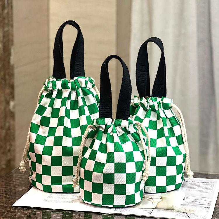[backpacks on cups]Canvas Drawstring Bundle Handbag Japanese-Style Thermos Cup Beaker Large Capacity Women's Fashion Buggy Bag Pull-Belt Backpack on Cup 1