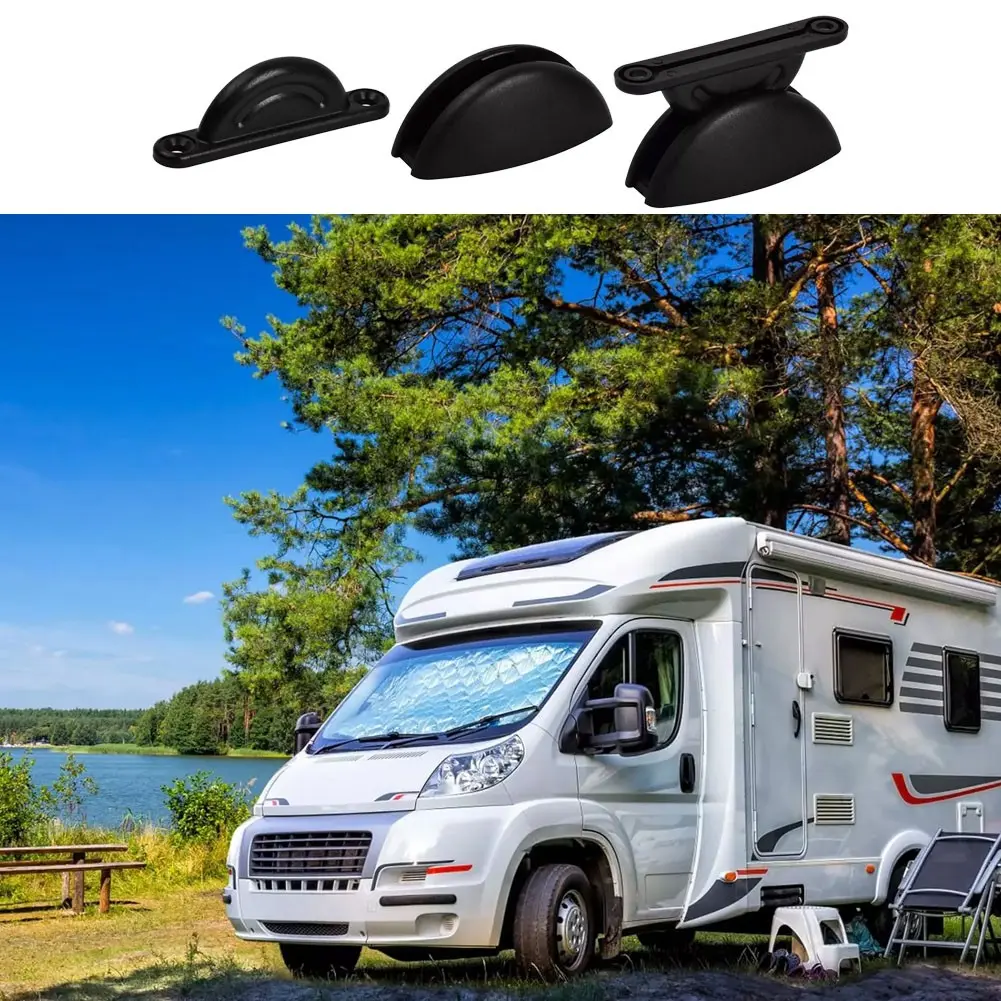 2xBlack Door Stopper Clip Nylon Cabin Door Suction Retainer Catch Motorhome Clip
