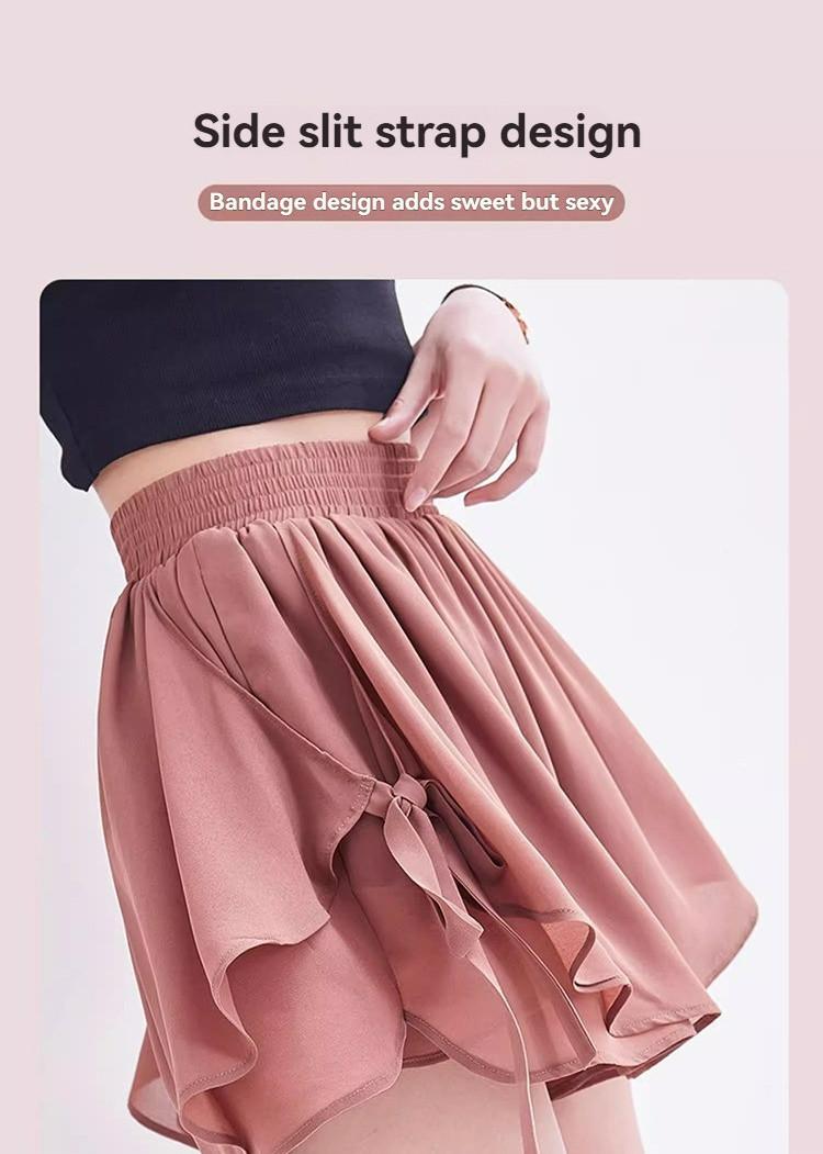 Product Introduction of Women’s Chiffon High Waist Shorts Lightweight Ice Silk Wide Leg Casual Skorts 2