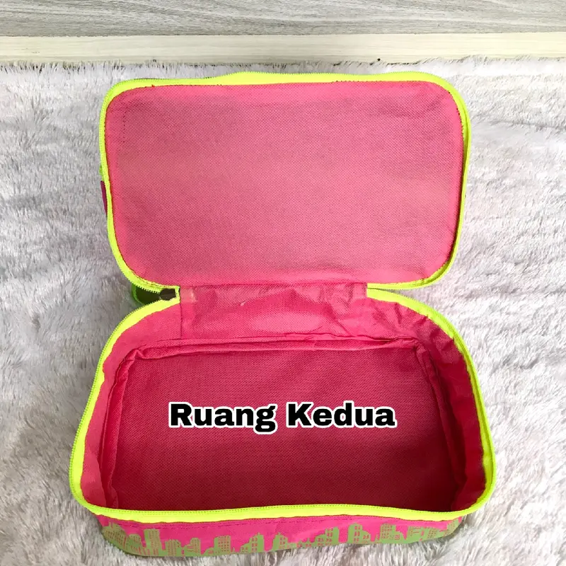 Tas Bekal Makan CNC Double/CNC Double Tupperware(Zipper Bunga Es) 4
