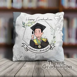 Bantal Foto Custom Karakter Wisuda Cowok