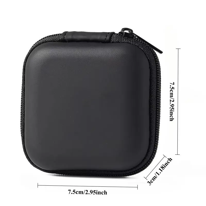Portable Shockproof Headphone Case, Earphone Bag, Headset Storage Bag, Hard Shell Earphone Accessories for Memory Card & USB Cable, Audio 1