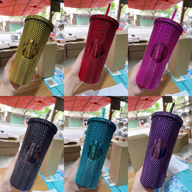 Ly Starbuck 710ml 2 Lớp Kèm Ống Hút Siêu Xinh Nhiều Màu có tem STB (T.ặ.ng kèm túi trong)