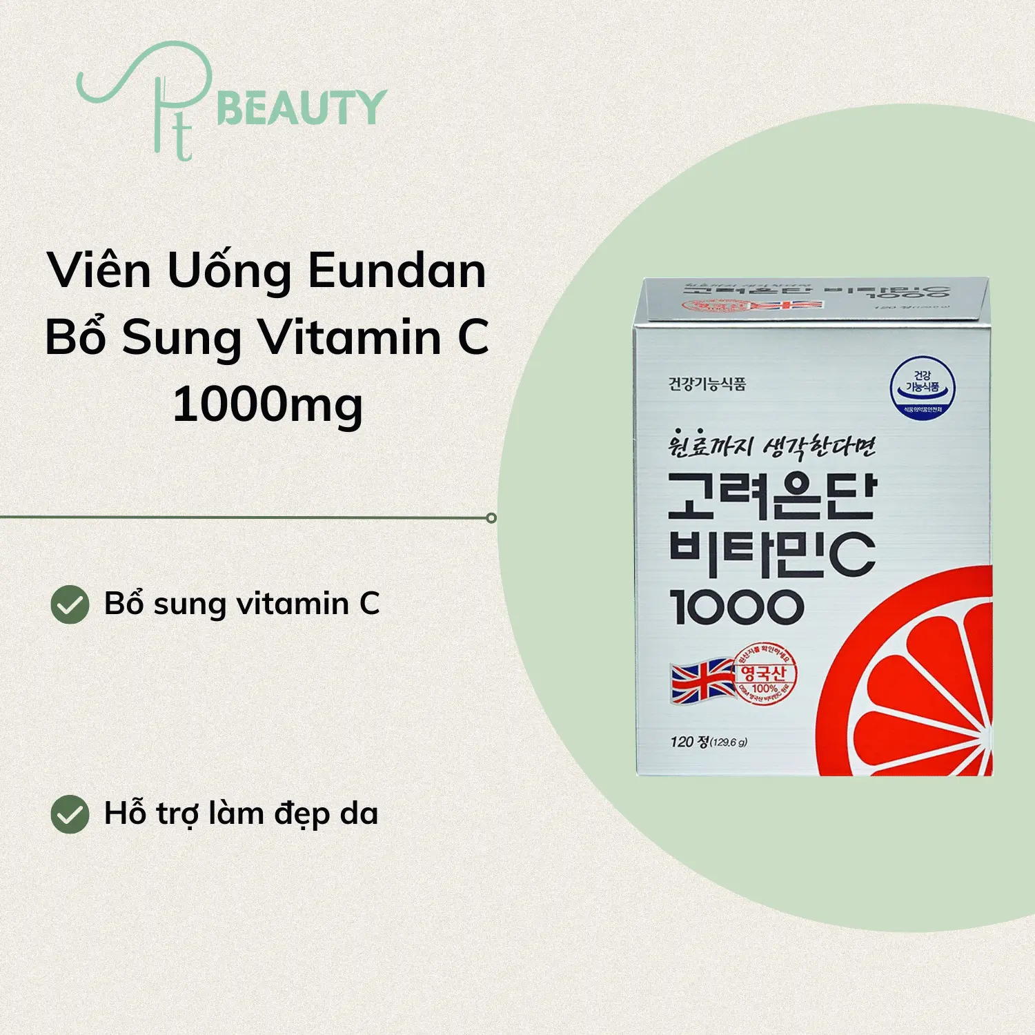 Vitamin C 1000mg Hàn Quốc Eundan Dưỡng Sáng Da - 120 viên