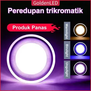 Golden LED LAMPU DOWNLIGHT LED 3 WARNA 6WATT/ KUNING BIRU UNGU / PUTIH KUNING WARMWHITE /PANEL LED/LAMPU PLAFON BL005 Akrilik Blue